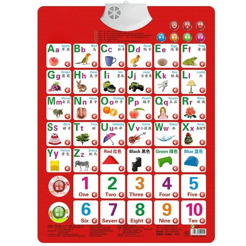 Kids Educational - Alphabet Numbers & More - Naucz się liczb Alfabet Karta Książka