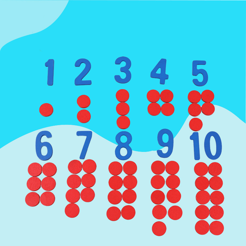 Kids Education Number - Drewniane karty poznawcze Montessori dla dzieci