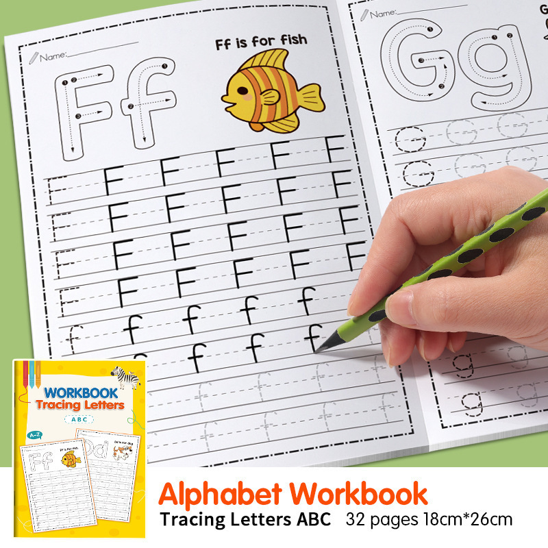 Learning Workbook Preschool - Zeszyt ćwiczeń alfabetu dla przedszkolaków, nauka