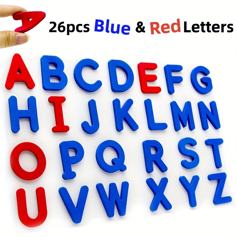 Kids Educational - Alphabet Numbers & More - Czerwone i niebieskie angielskie litery Naklejki