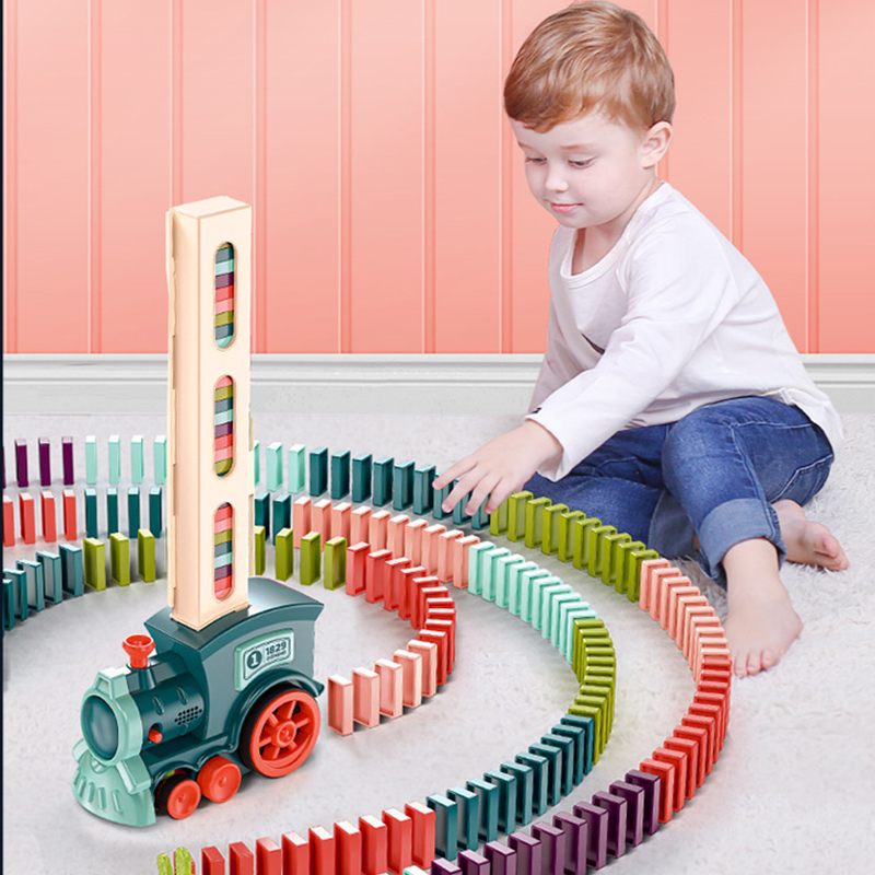 Kids Education Music - Zestaw lokomotywa domina elektrycznego dla dzieci