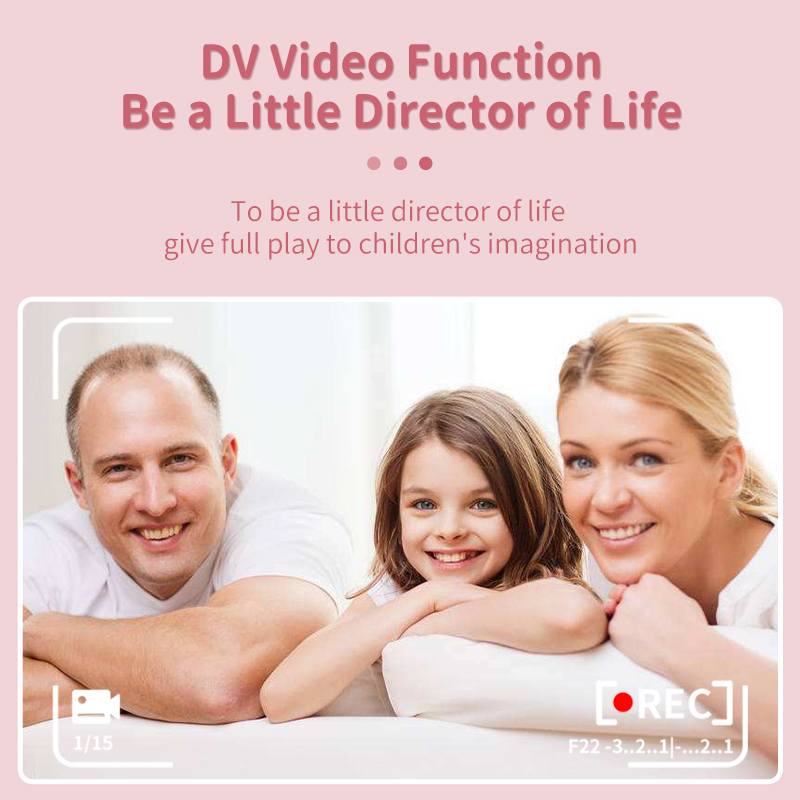 Kids Education Video - Dziecięcy aparat cyfrowy przenośny do selfie,