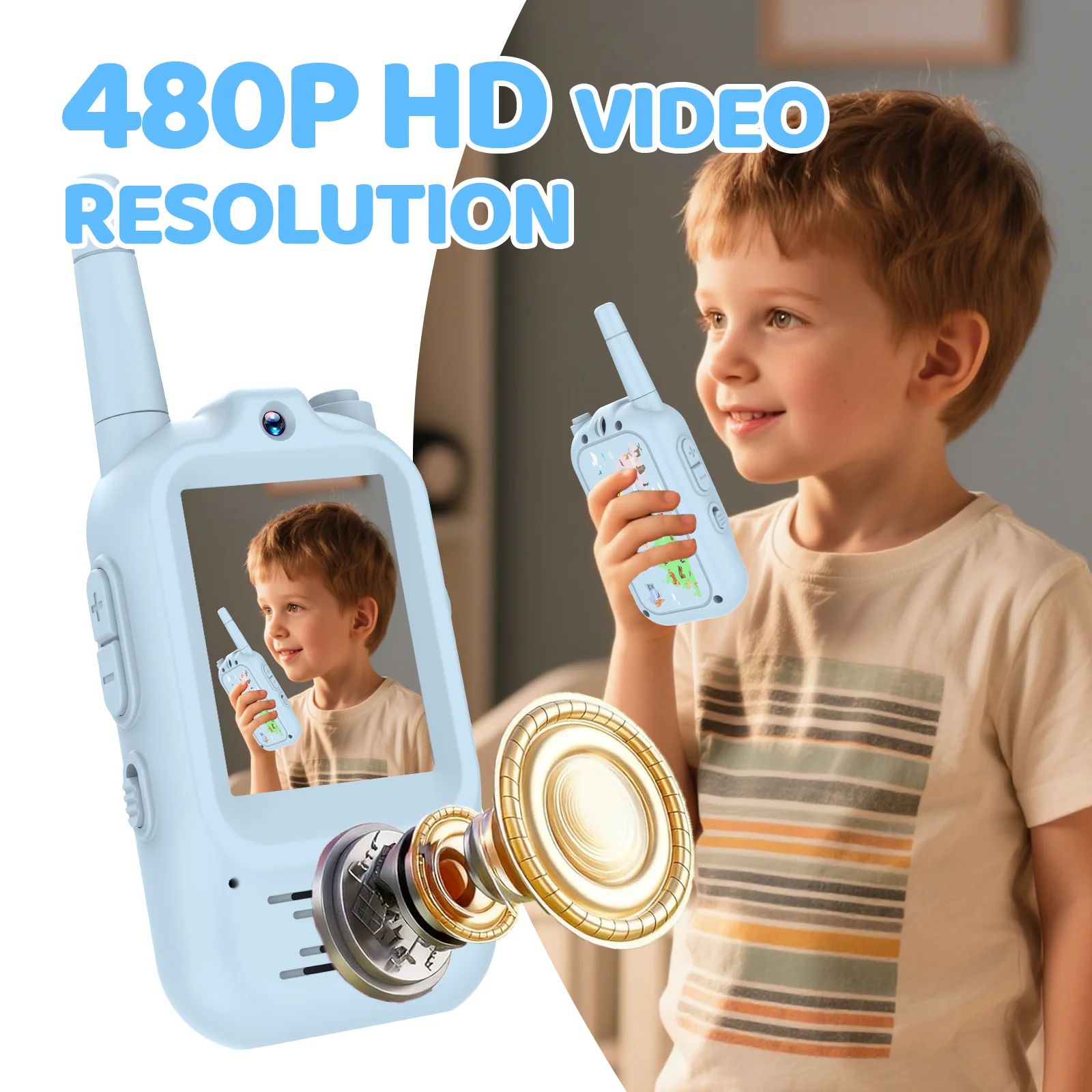 Kids Education Video - Wideo Walkie Talkie dla Dzieci, Akumulatorowe,