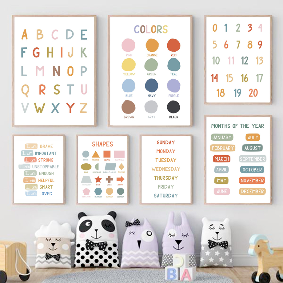 Kids Educational - Alphabet Numbers & More - Plakat edukacyjny dla dzieci: Alfabet, cyfry,