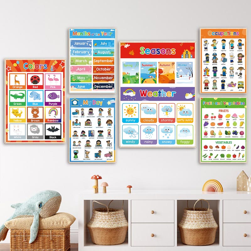 1 szt. bezramowy obraz na płót – Kids Educational - Alphabet Numbers & More recenzja i cena