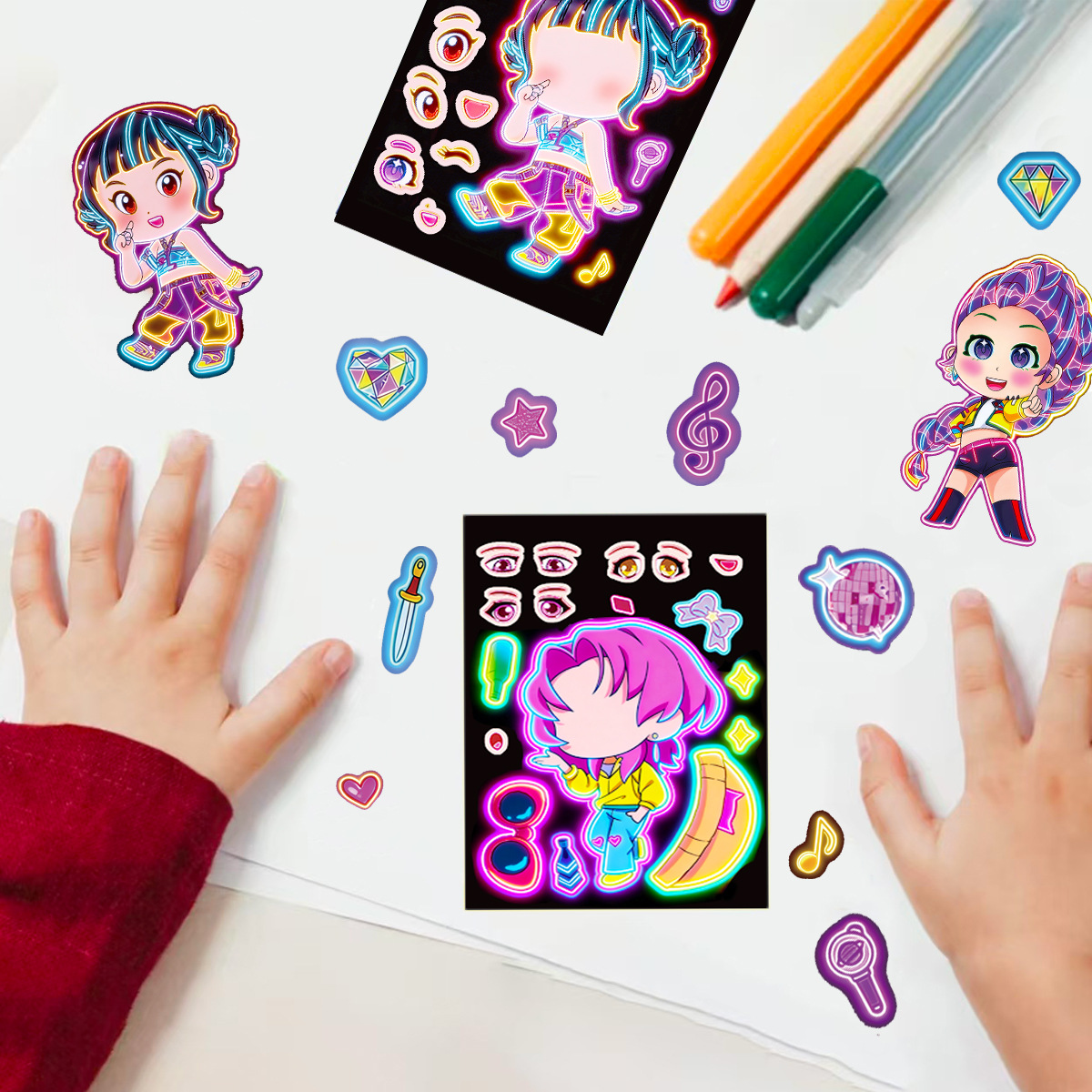 8 szt. Śmieszne naklejki dla d – Kids Education Music recenzja i cena