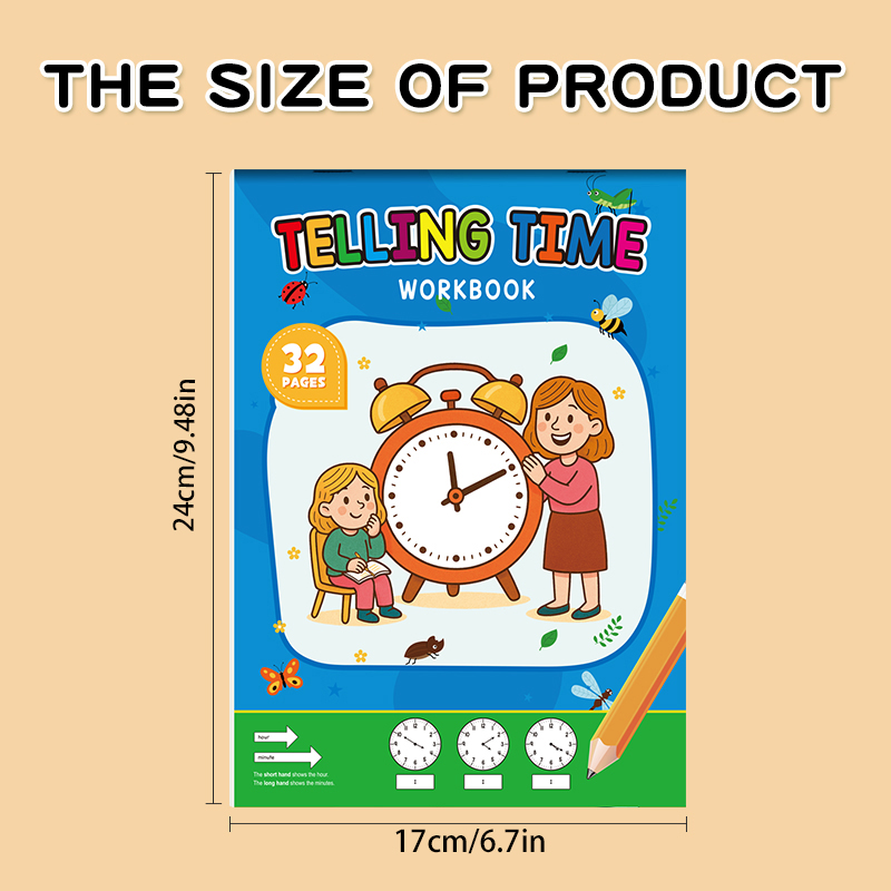 Zeszyt ćwiczeń z zegarem, odpo – Learning Workbook Preschool recenzja i cena
