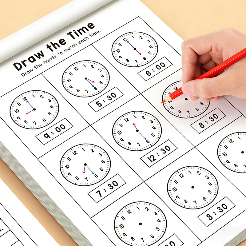 Zeszyt ćwiczeń z zegarem, odpo – Learning Workbook Preschool recenzja i cena