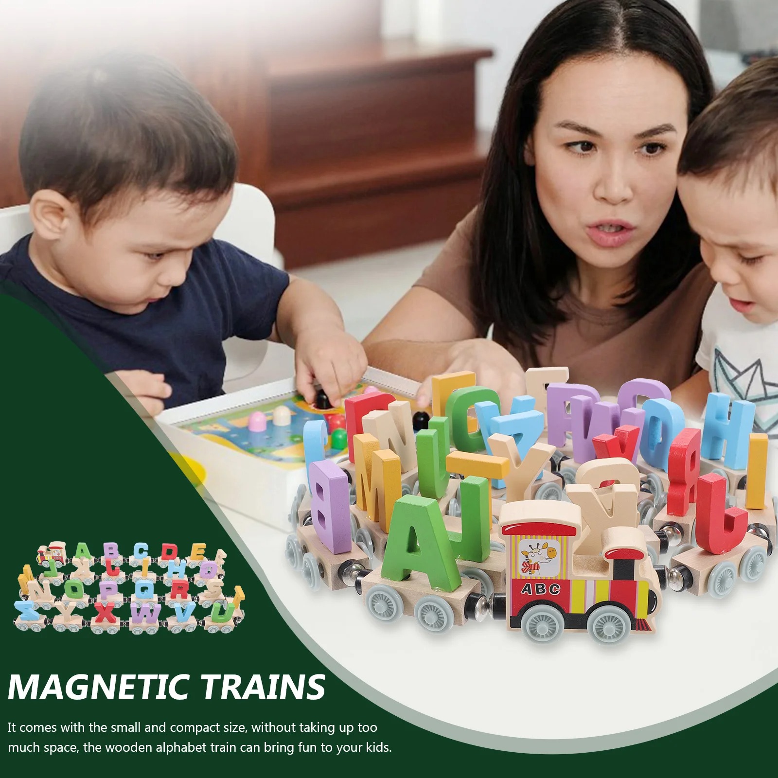 Drewniany pociąg Montessori wc – Kids Educational Box recenzja i cena